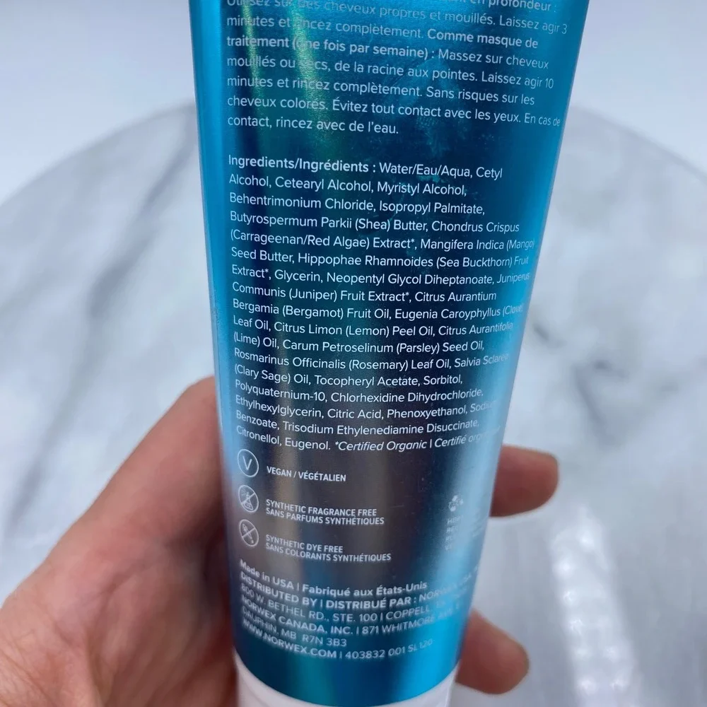 Norwex Lysere 4oz Deep Conditioner & Mask Blue Shea Mango Butter Hydrating Hair